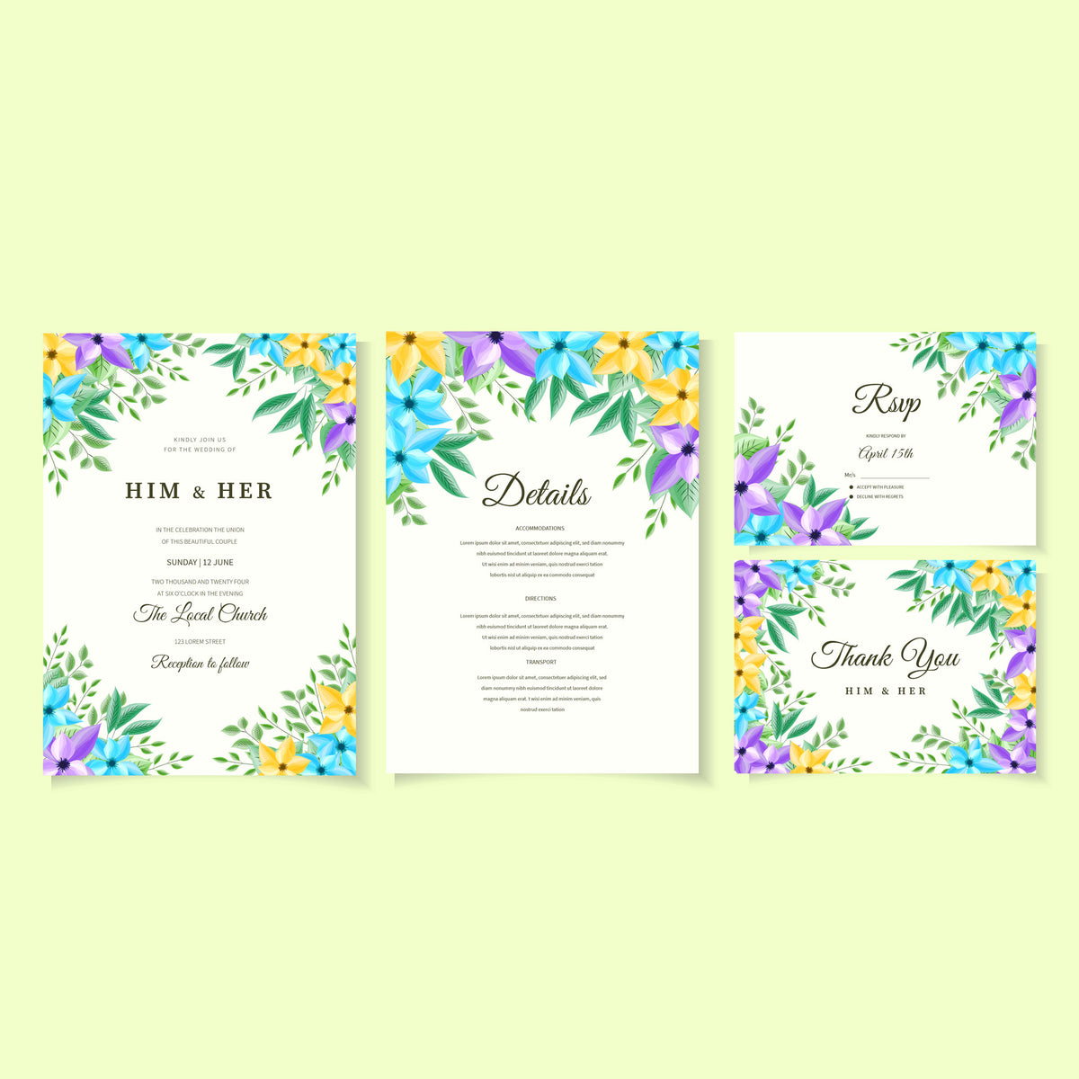 Plantable Flawless Designer Wedding Invitation Card (Set of 4)
