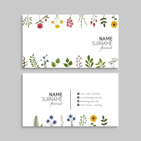 Plantable Floral Frame Business Cards - 250 Cards