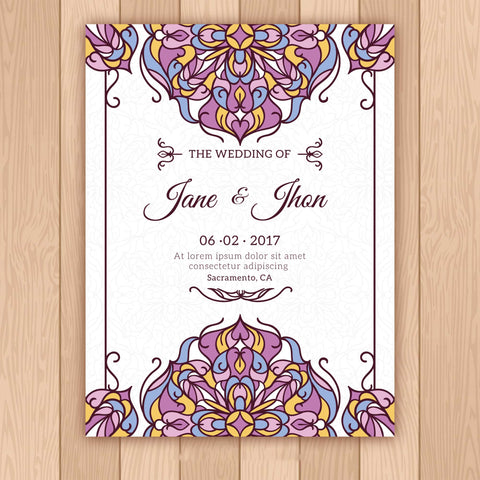 Plantable Flower Mandala Wedding Invitation Card