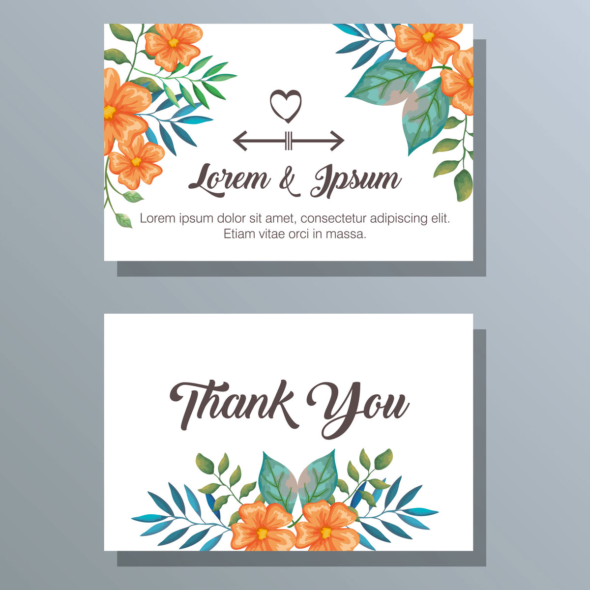 Plantable Flower & Leaves Thank You Cards - Set of 100