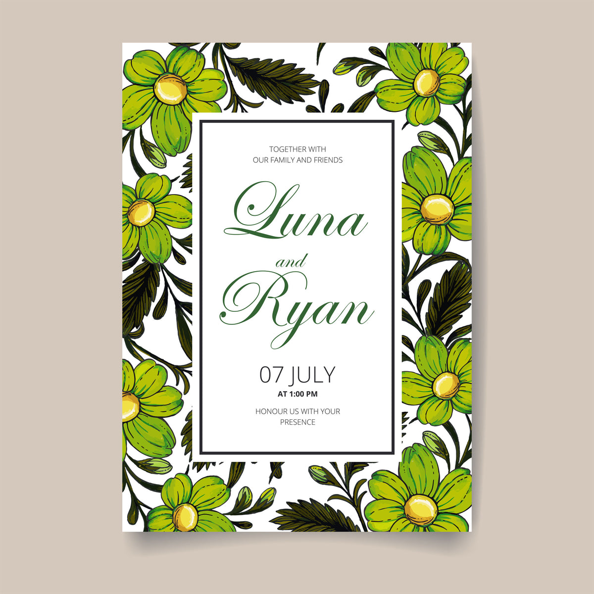 Plantable Fragrant Flowers Wedding Invitation Card