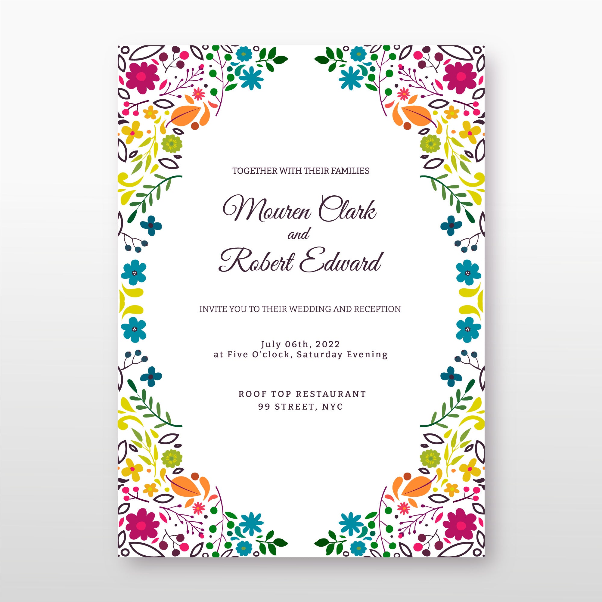 Plantable Fresh Floret Designer Wedding Invitation Card