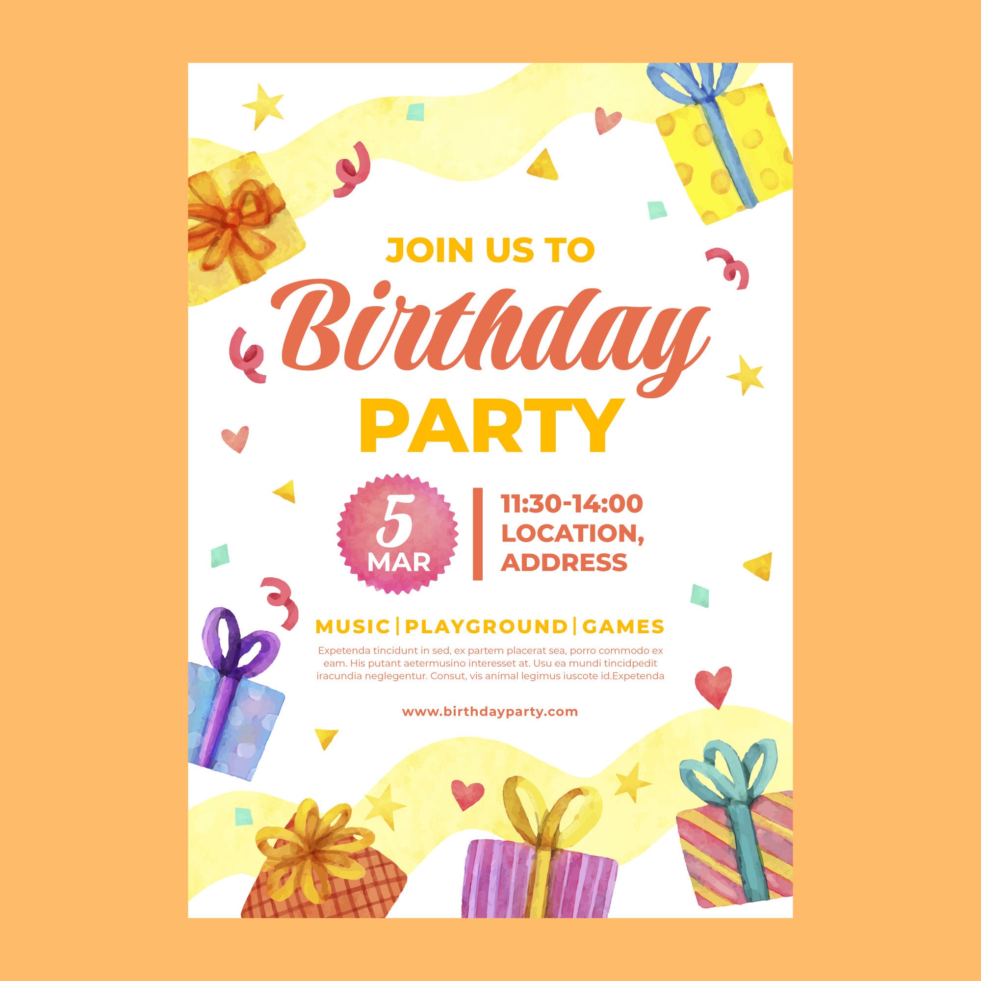 Plantable Fun Loving Birthday Party Invitation Card