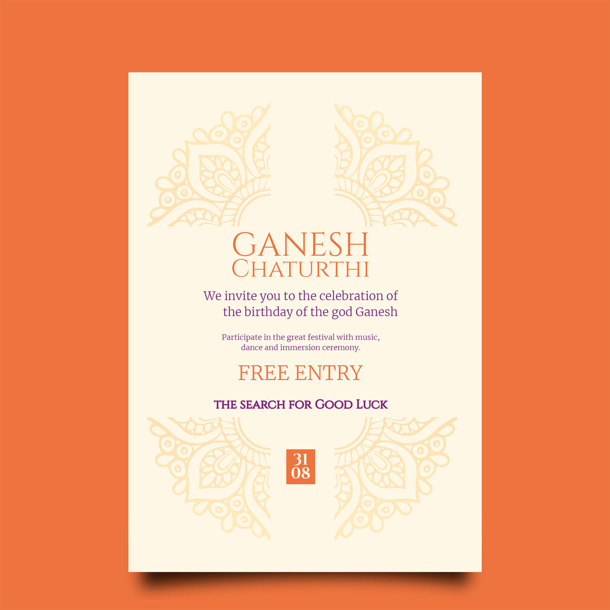 Plantable Ganesh Chaturthi Mandala Eco Greetings & Invitations