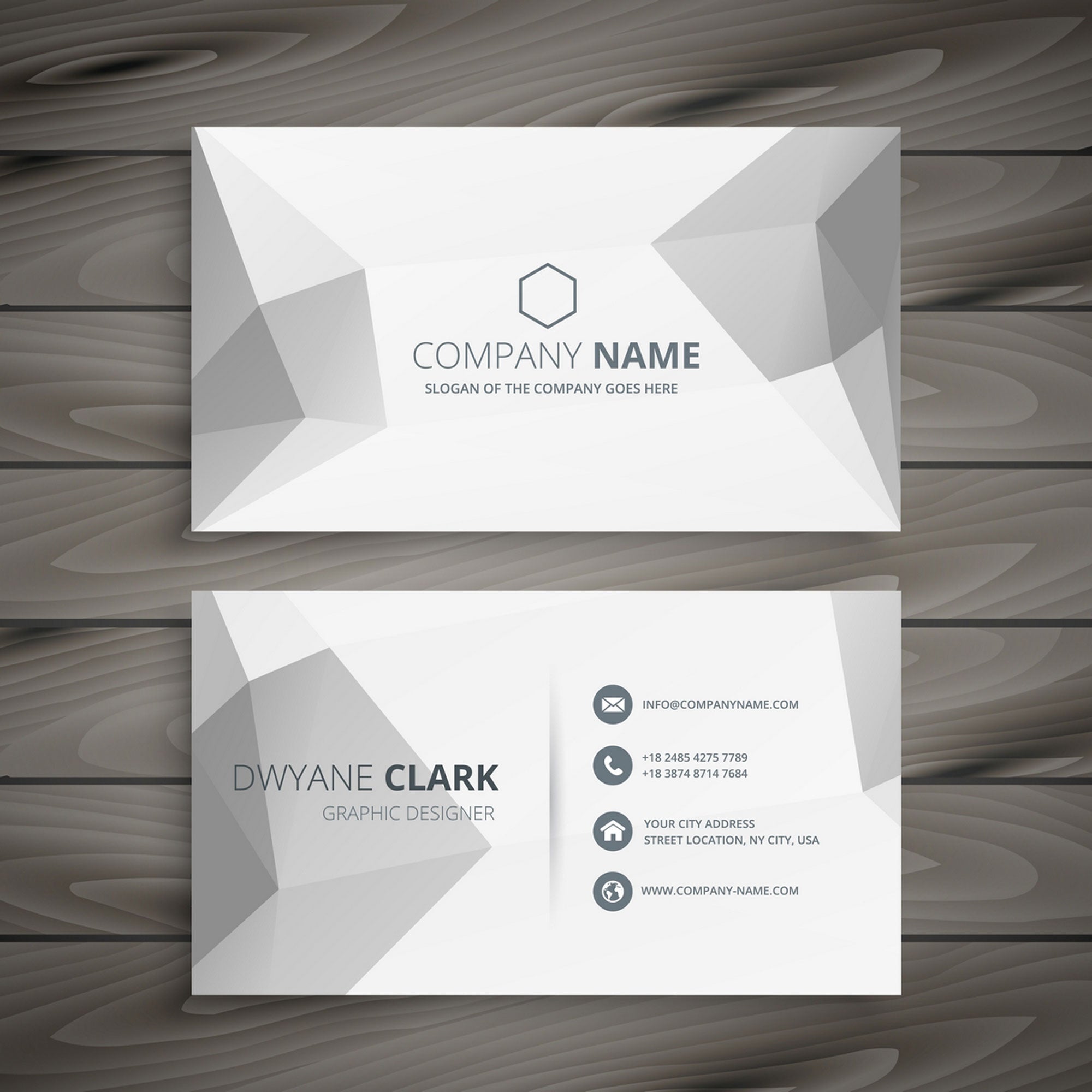 Plantable Gray Polygonal Business Cards - 250 Cards