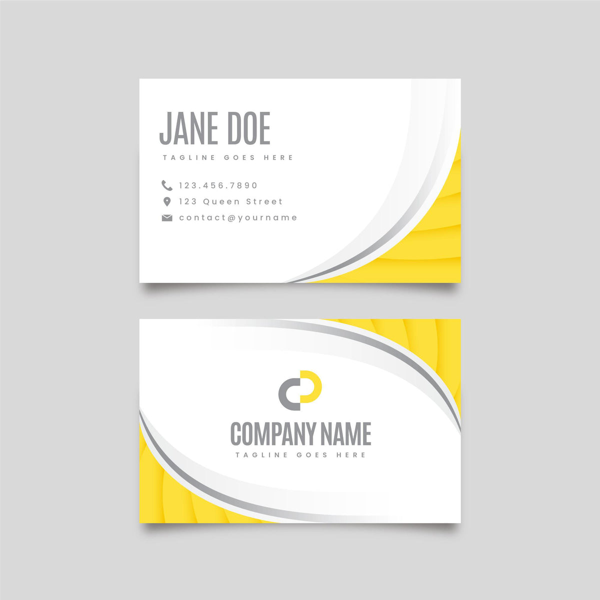 Plantable Grey Yellow Abstract Business Cards - 250 Cards