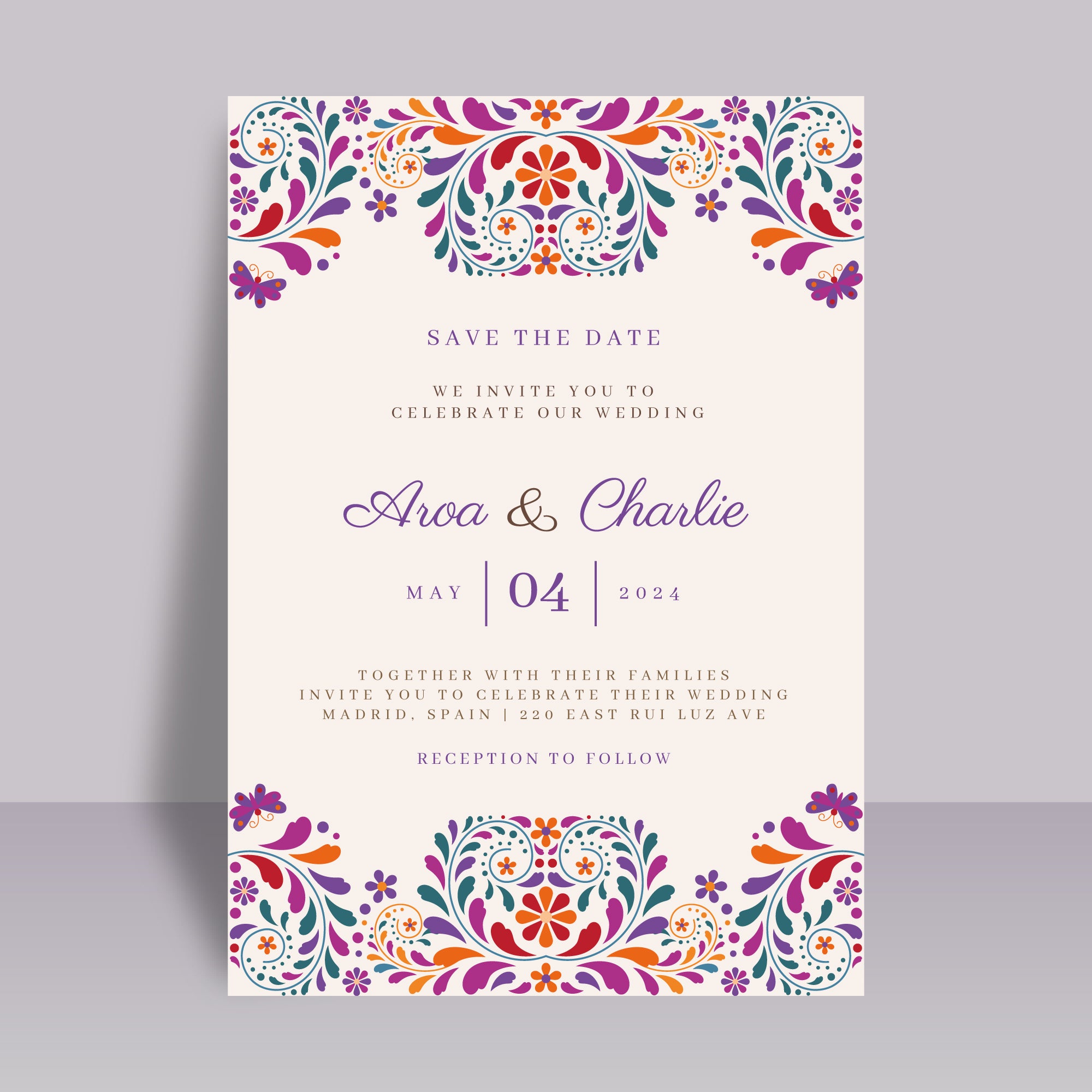 Plantable Hand Drawn Designer Wedding Invitation Card