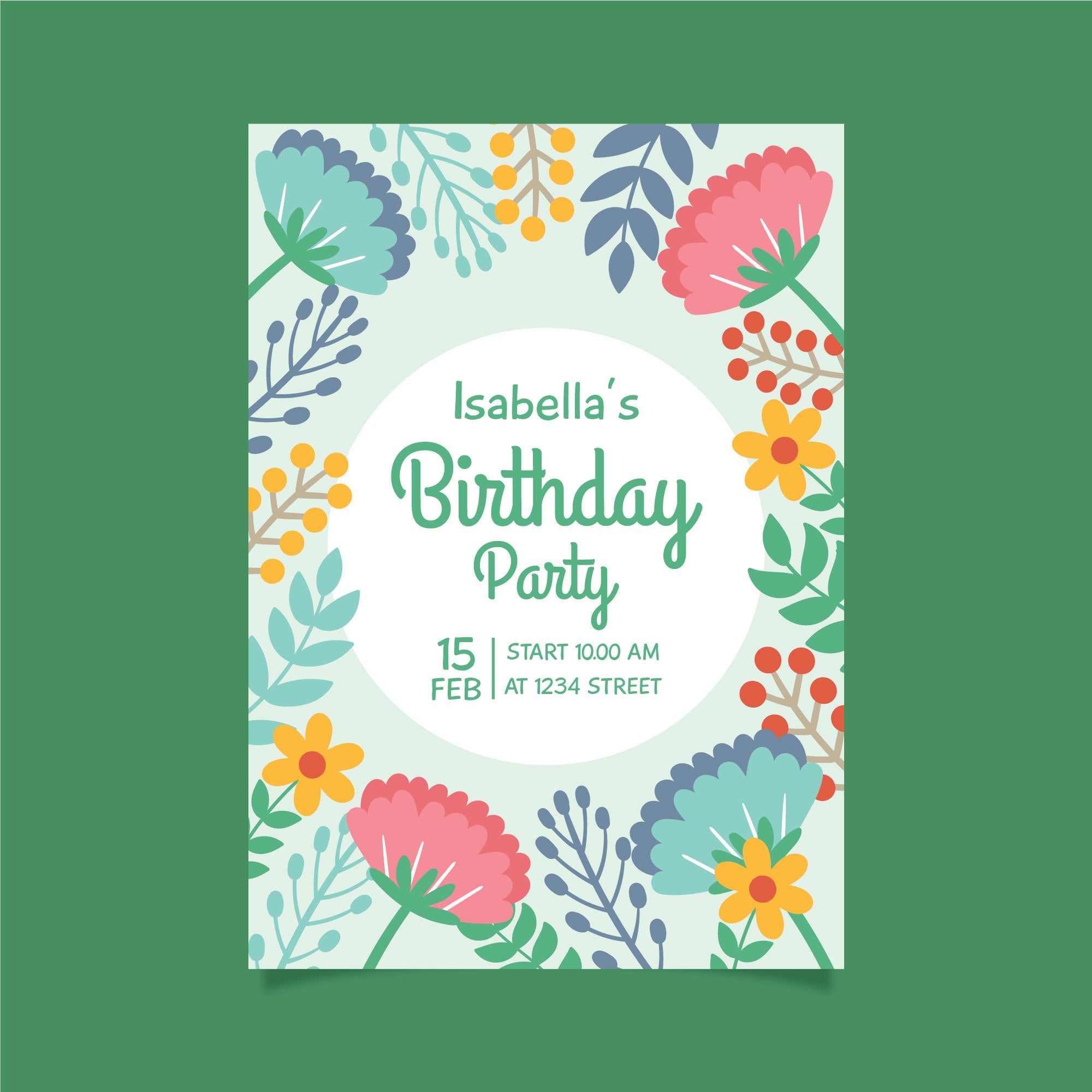 Plantable Herbaceous Birthday Party Invitation Card