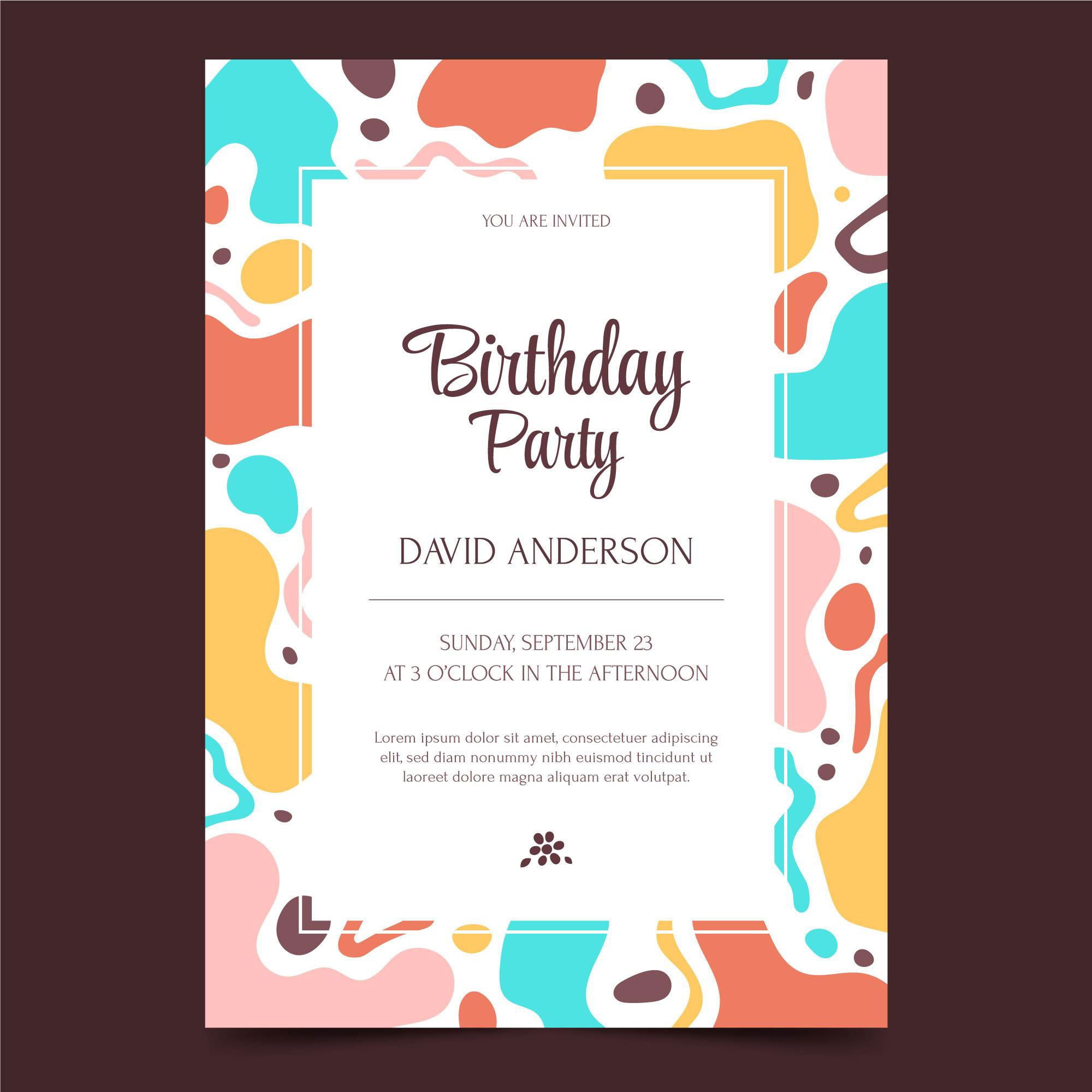Plantable Jazzy Abstract Birthday Invitation Card