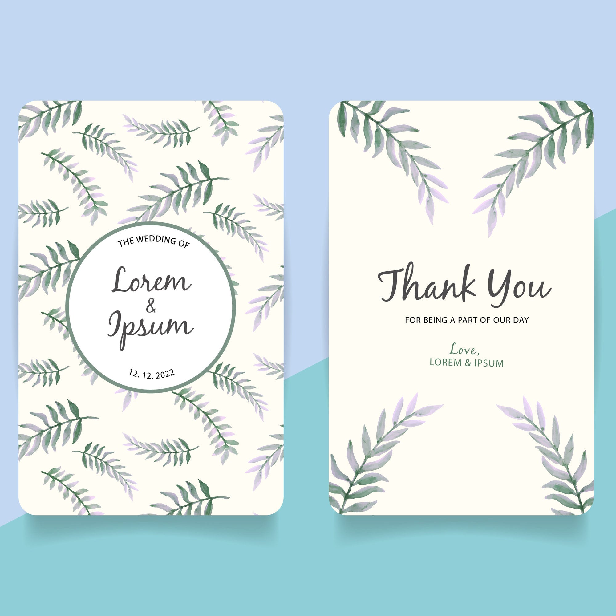 Plantable Lovely Leafy Thank You Cards - Set of 100
