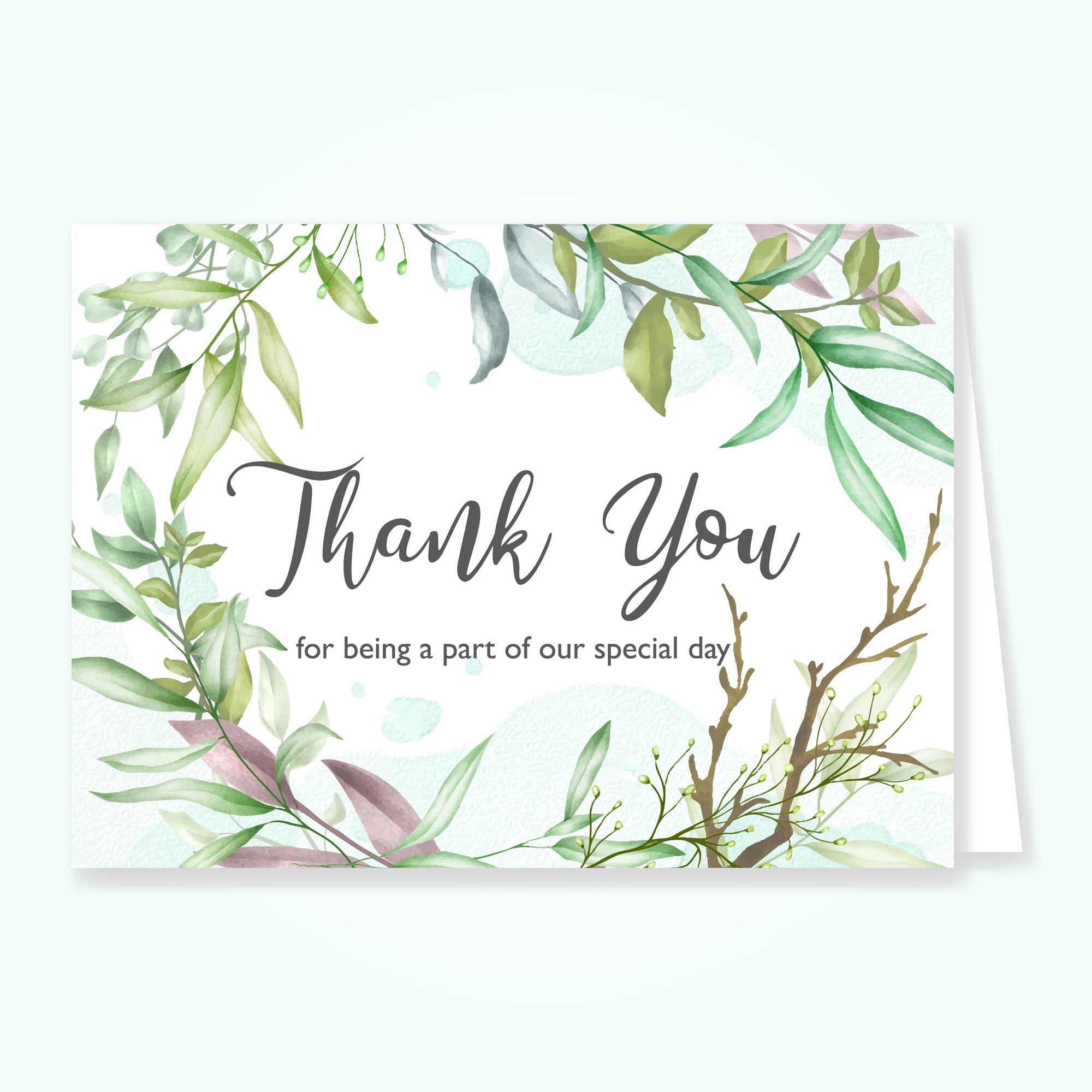 Plantable Lush Leaves Thank You Cards - Set of 100