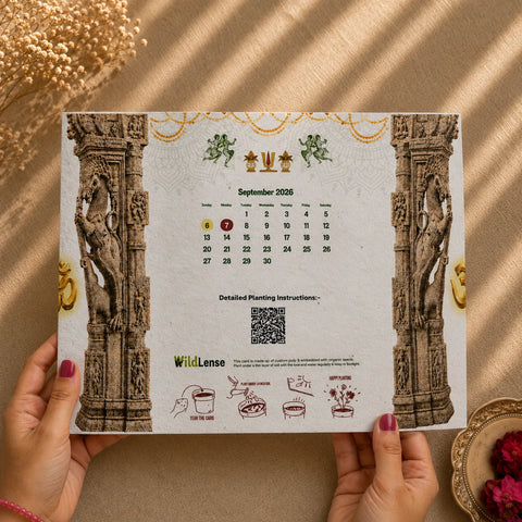 Luxury Temple Door Fold Plantable Seed Paper Wedding Invitation Card | Eco-Friendly Hindu Wedding Invitation