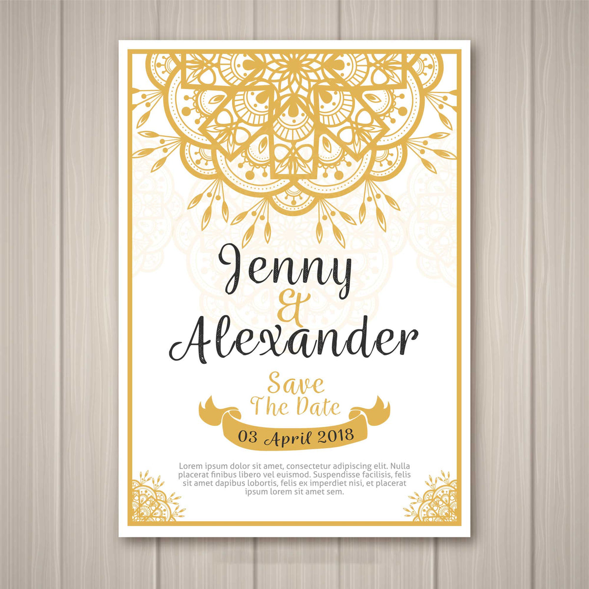 Plantable Mandala Musing Wedding Invitation Card