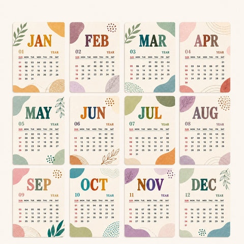 Wildlense Plantable Eco-Friendly Abstract Harmony  Desk Calendar - Set of 10
