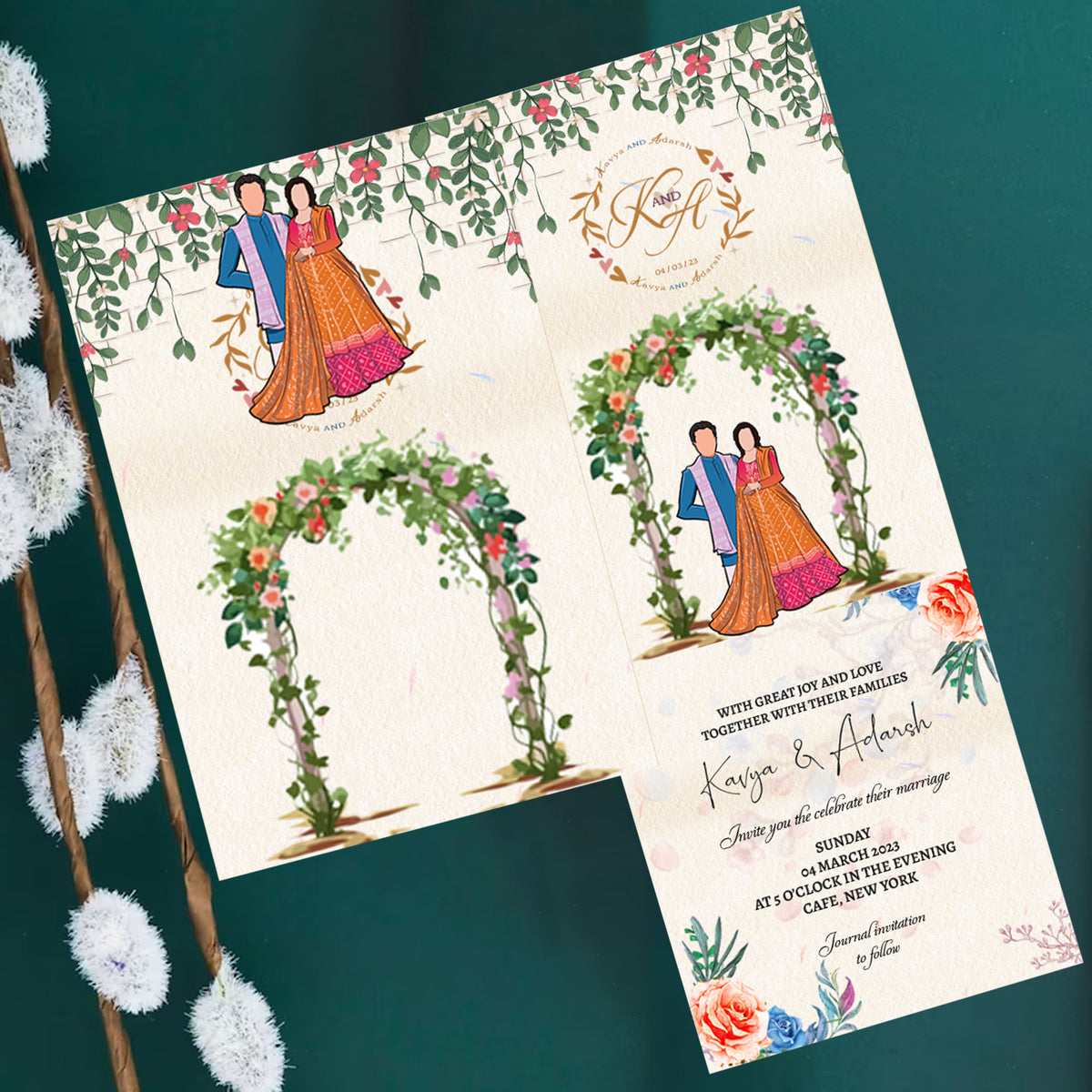 Plantable Mr. & Ms. Right - Sliding Wedding Invitation Card