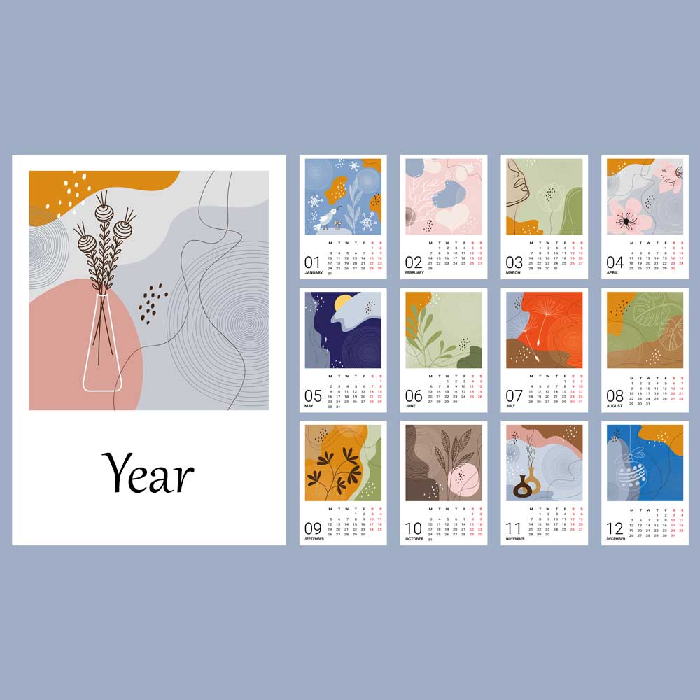 Plantable Natural Patterns Annual Desk Calendar - Set of 10