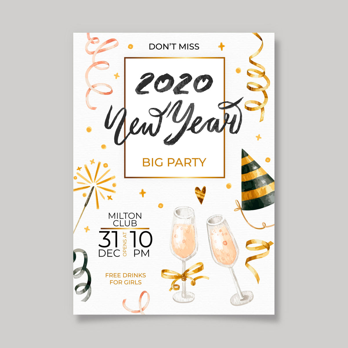 Plantable New Year Big Party Eco Greetings & Invitations