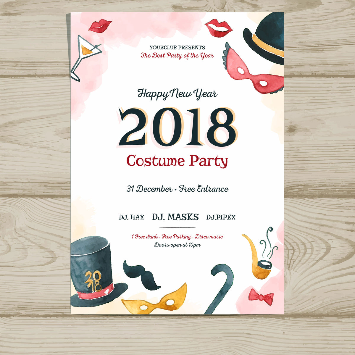 Plantable New Year Costume Party Eco Invitations