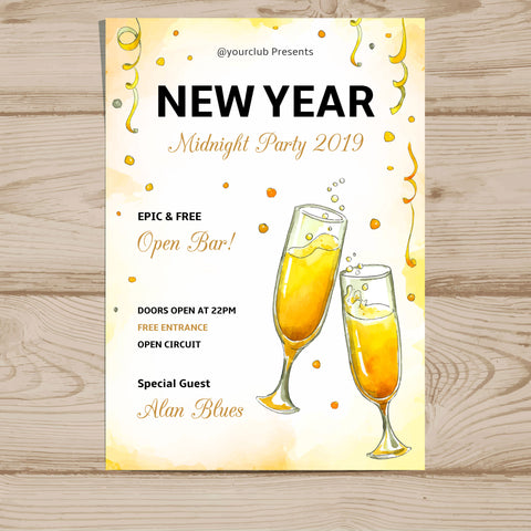 Plantable New Year Midnight Eco Greetings & Party Invitation