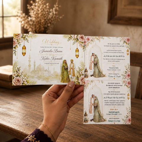 Noor-e-Nikah Muslim Plantable Wedding Invitation Card