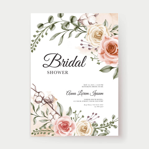 Plantable Pastel Peach Bridal Shower - Haldi / Sangeet Invitation Card
