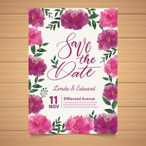 Plantable Peony Flowers Wedding Invitation Card
