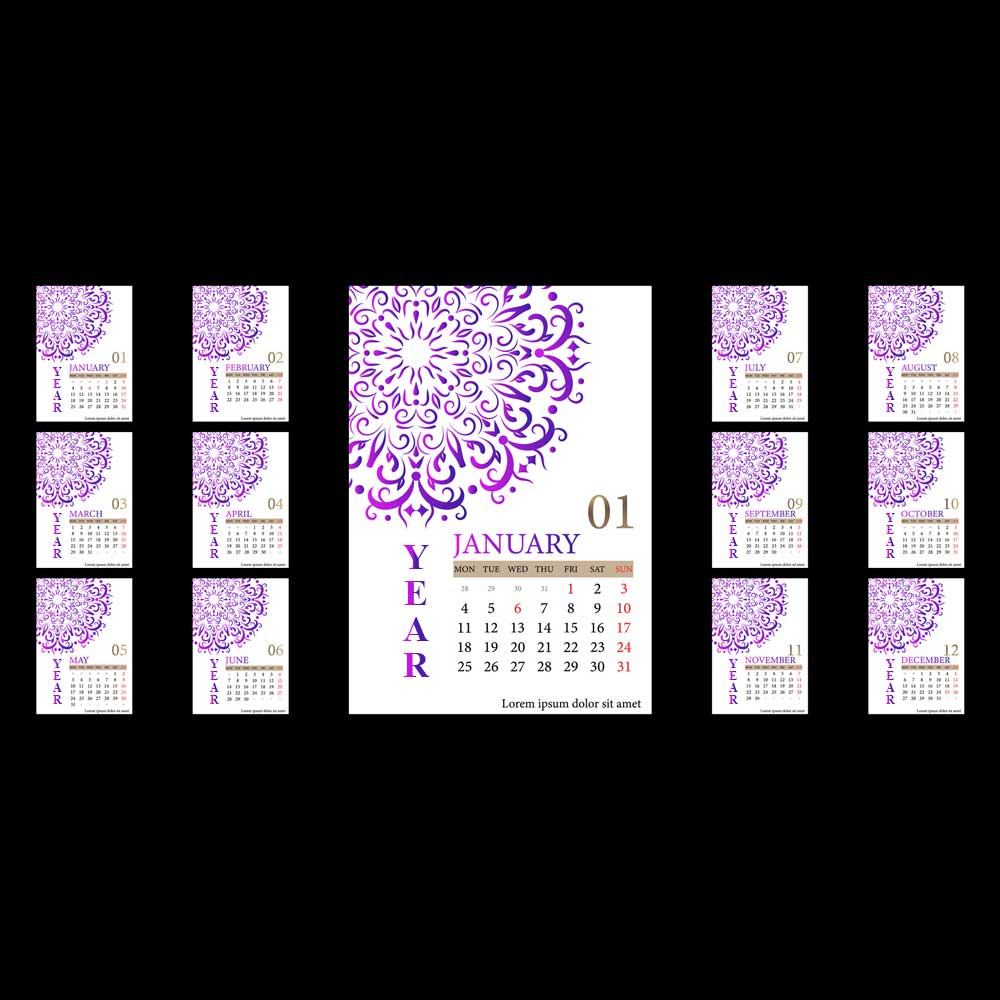 Plantable Perfect Purple Annual Desk Calendar - Set of 10