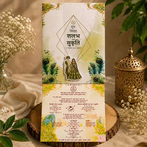 Personalized Plantable Sliding Wedding Card | Sustainable Wedding Invitations