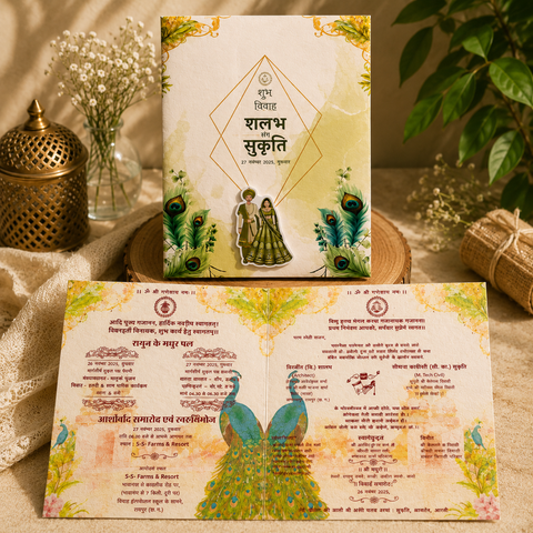 Personalized Plantable Sliding Wedding Card | Sustainable Wedding Invitations