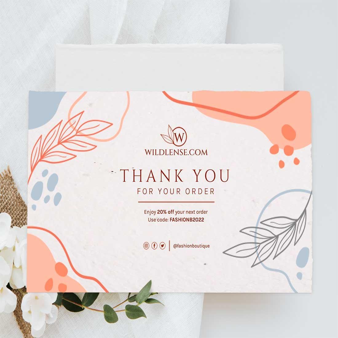 Plantable 'Florence Thank You Card' - Set of 100 cards Wildlense