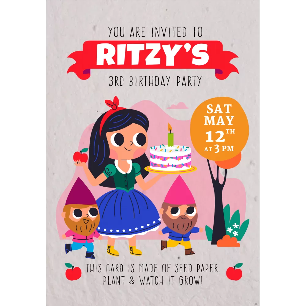 Plantable 'Fun Fiesta' Birthday Party Invitation Card Wildlense
