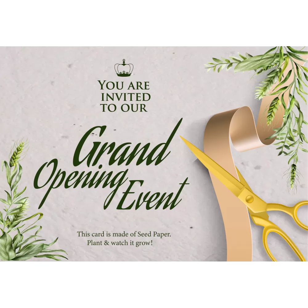 Plantable 'Grand Opening Event' Invitation Card Wildlense