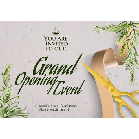 Plantable 'Grand Opening Event' Invitation Card Wildlense
