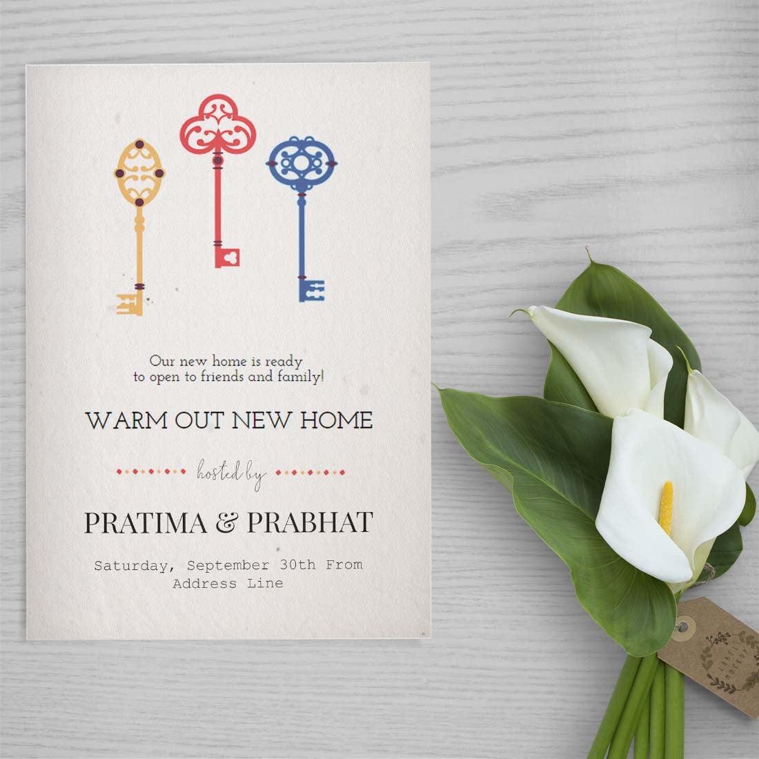 Plantable 'Keyed up' House Warming Party Invitation Card Wildlense
