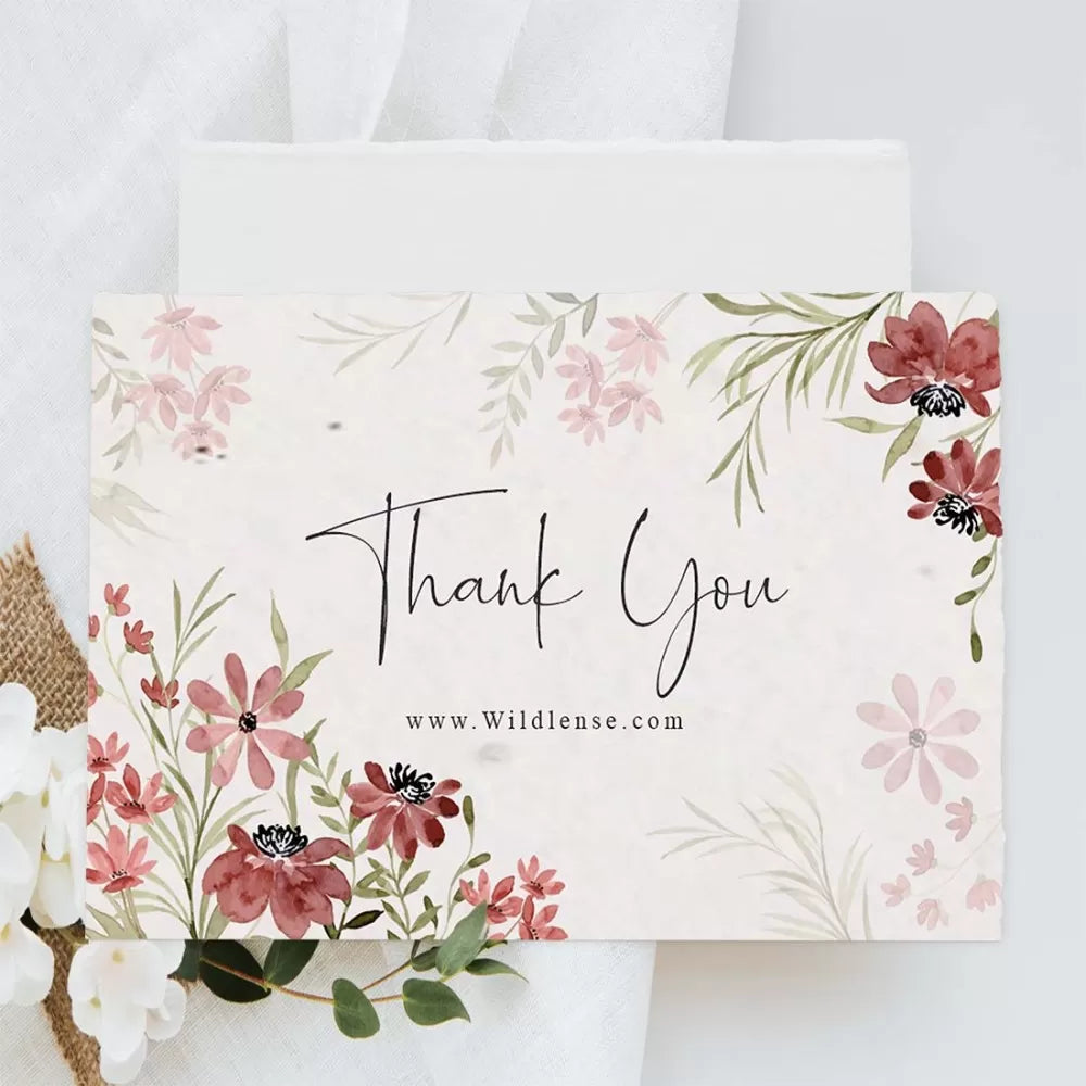 Plantable 'Pristine Thank You Card' - Set of 100 cards Wildlense