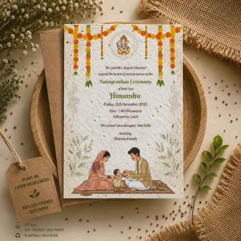 Plantable Annaprashan (Rice Ceremony) Invitation Card