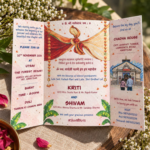 Plantable Blush Pink Plantable Seed Paper Wedding Invitation with Plantable Strip