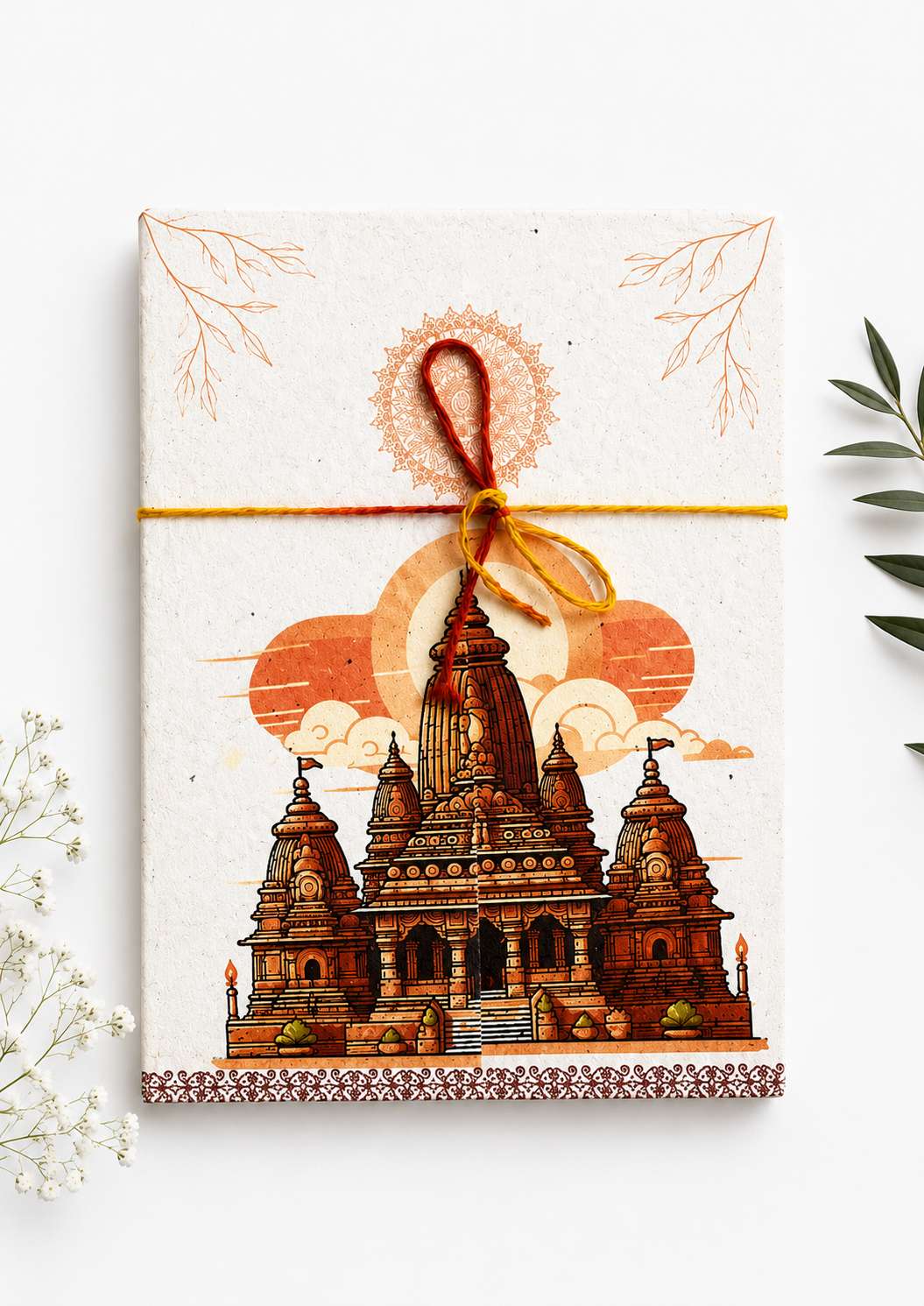 Plantable Doorfold Odia Shree Jagannath Puri Temple Wedding Card