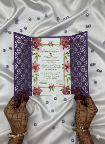 Plantable Modern laser cut wedding invitation card