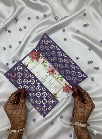 Plantable Modern laser cut wedding invitation card