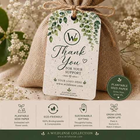 Plantable Seed Paper Thank You Tags | Eco-Friendly Gift Tags by Wildlense