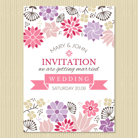 Plantable Posy Picture Wedding Invitation Card