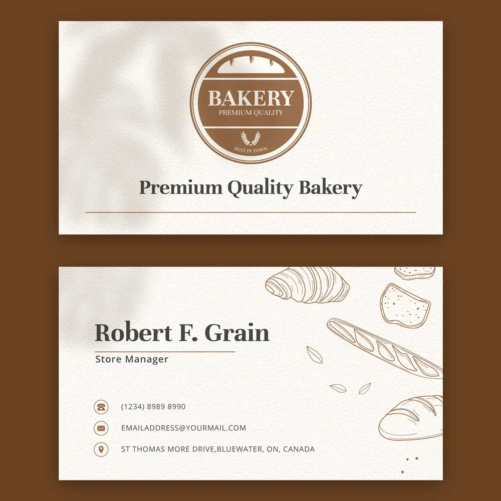 Plantable Premium Bakery Business Cards - 250 Cards