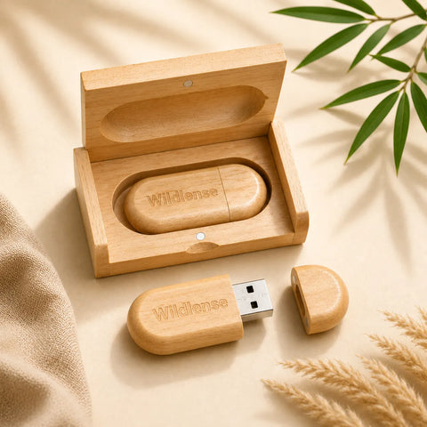 Premium Bamboo Wooden Pendrive with Engraved Gift Box