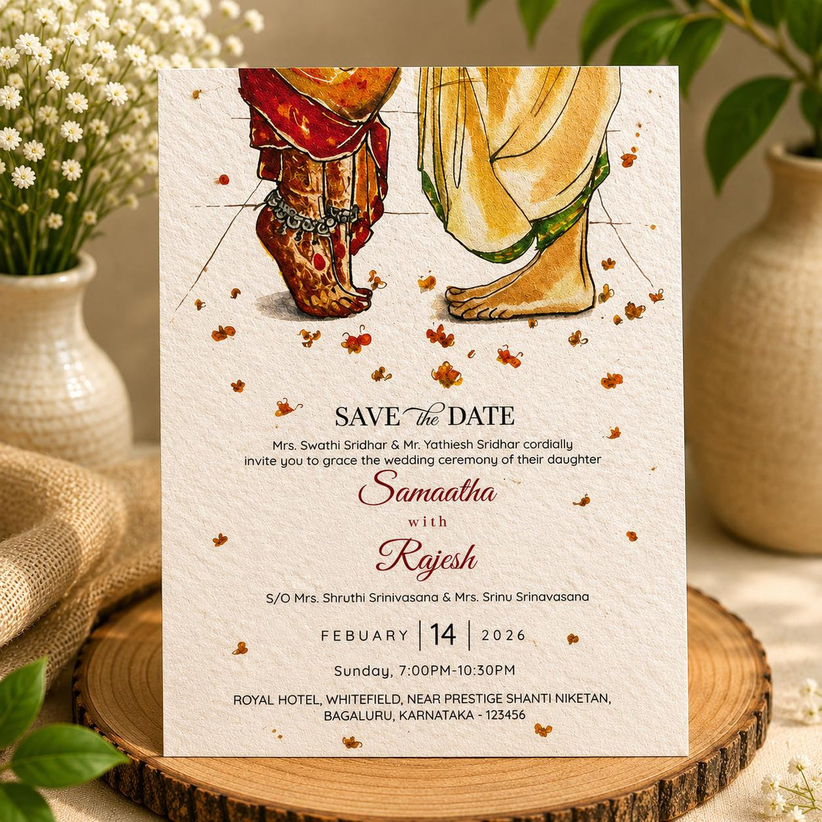 Premium Plantable Hindu Wedding Invitation Card