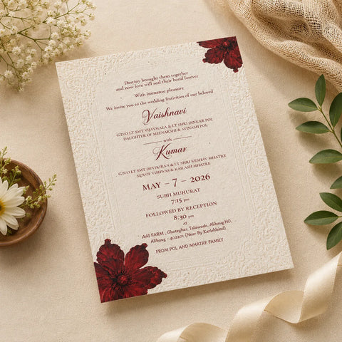 Premium Plantable Wedding Invitation Card & Cover