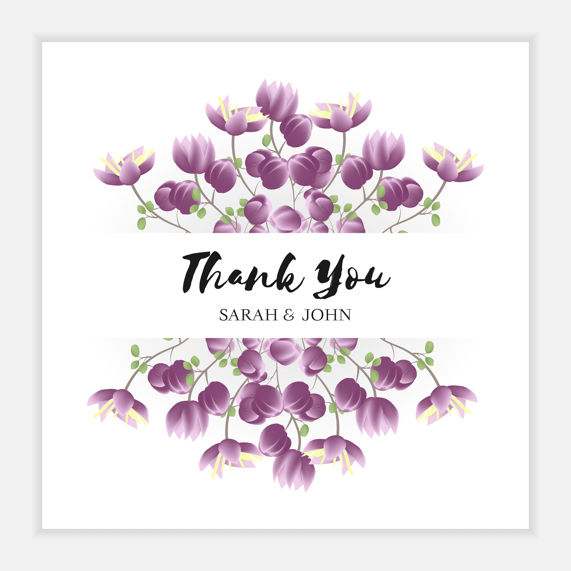 Plantable Purple Frame Thank You Cards - Set of 100
