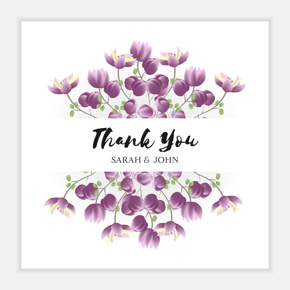 Plantable Purple Frame Thank You Cards - Set of 100