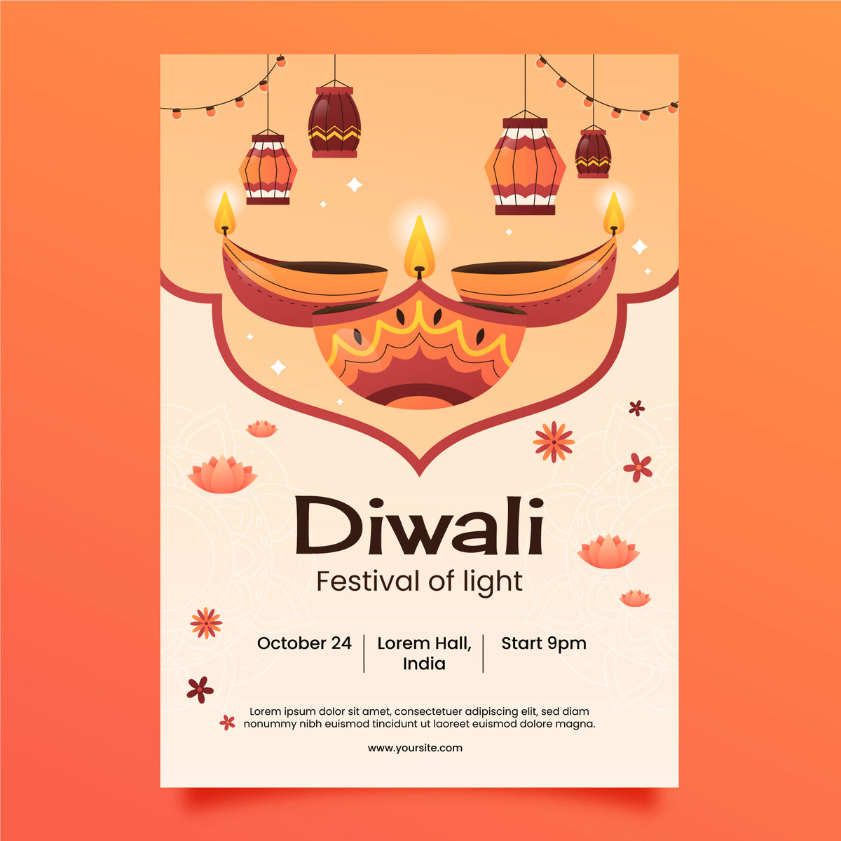 Plantable Radiant Diwali Eco Greetings & Party Invitations