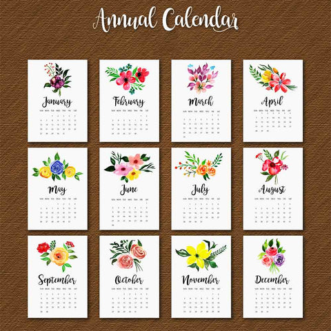 Plantable Radiant Flowers Annual Desk Calendar - Set of 10